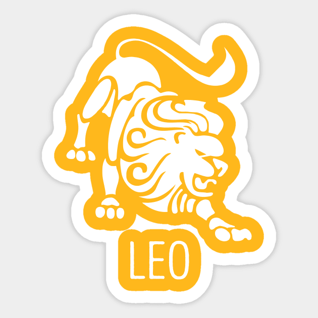 Astrological Zodiac Tee Shirts - Leo the Lion Sticker by Nonstop Shirts
